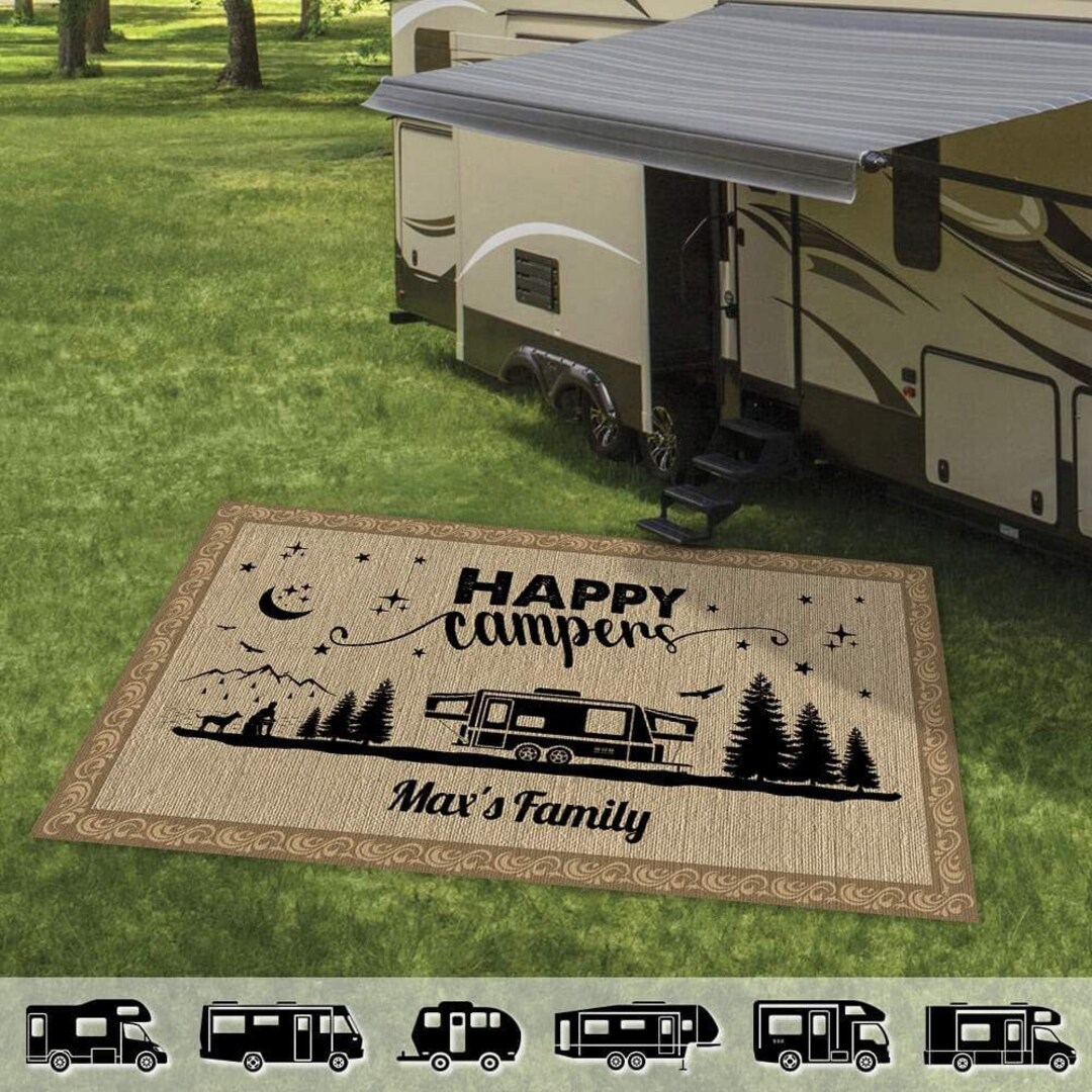 Rv Door Mat Camping Doormat Pillow Cover Set 30''x 17'' Camping