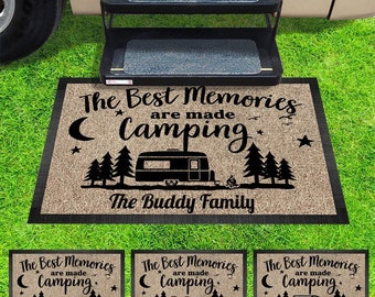 Making Memories One Campsite Outdoor Doormat For Camper, RV Camping Gift, Personalized Doormat, Custom Mat