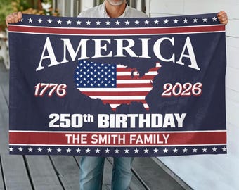 America 250 Birthday 1776-2026 Double-Sided Flag