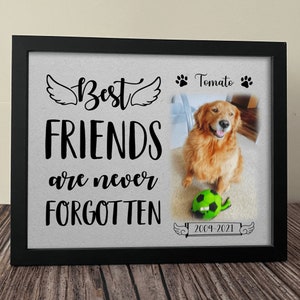 Personalized Custom Dog Picture Frame, Best Friends Are Never Forgotten Frame, Dog Lover Gift, Dog Memorial Picture Frame, Dog Memory Gift,