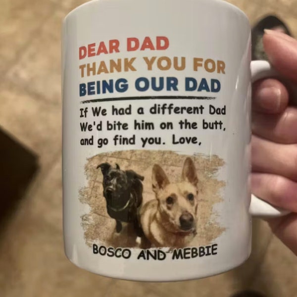 Bite The Butt - Thank You For Being My Dad Mom Personalized Custom Photo Dog Cat Pet Mug