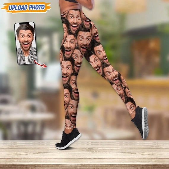 Personalized Face Leggings, Custom Photo Leggings, Funny Selfie