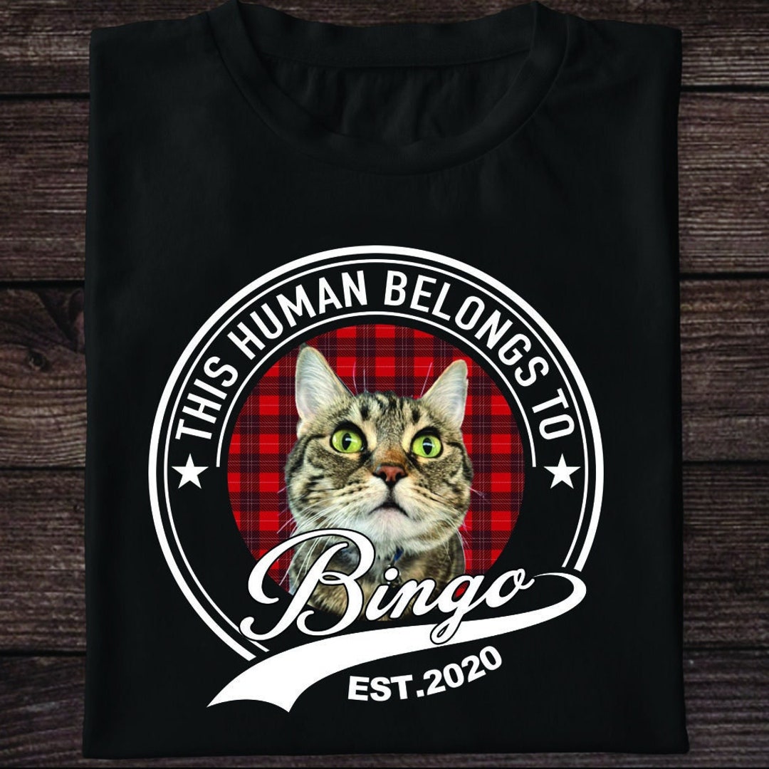 Human Belongs to Dog Cat Personalized Custom Photo Dog Cat Pet Shirt