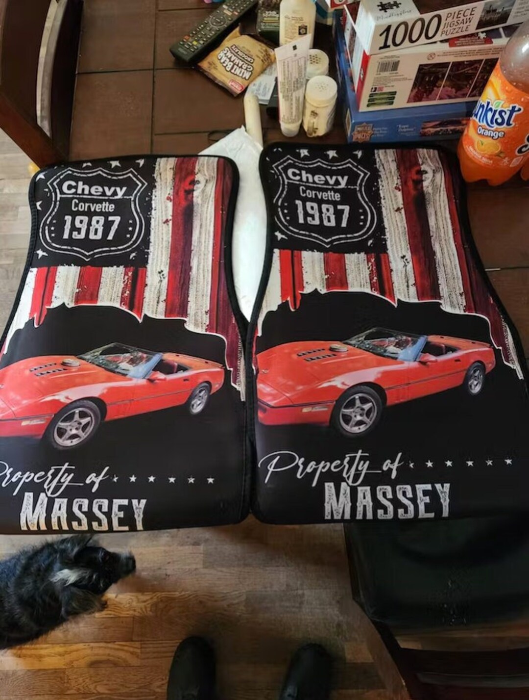 Car Mats Personalized Gift, Upload Photo Classic Car, Flag USA Custom