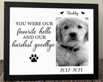 Personalized Dog Memorial Picture Frame: Pet Loss Gift (8x10 inch)
