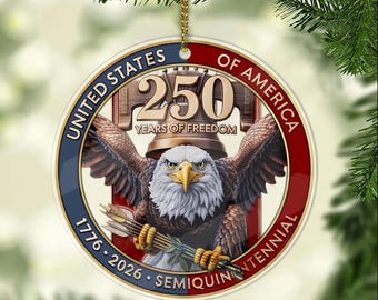 250th Anniversary Eagle Ornament | Patriotic Acrylic Christmas Decor