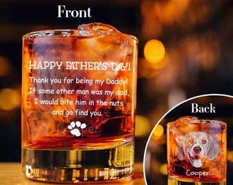 Custom Photo Thank You For Being My Daddy For Dog Lover Rock Glass