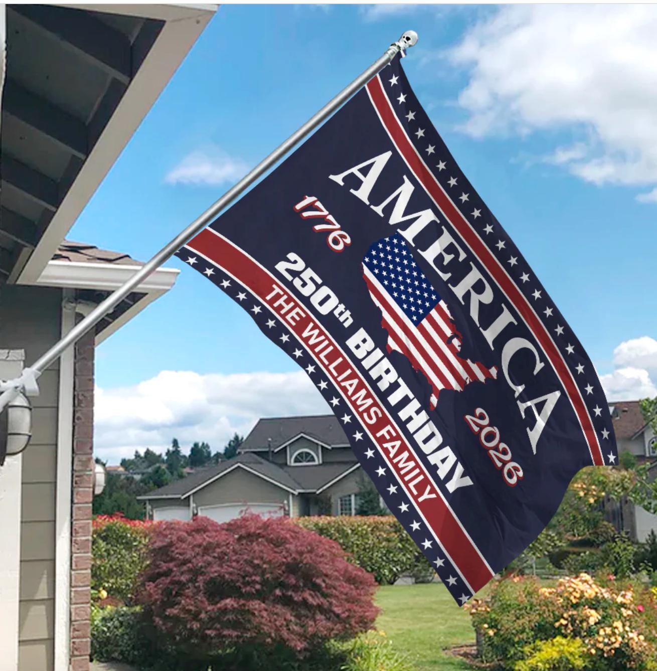 Discover America 250 Birthday 1776-2026  Flag