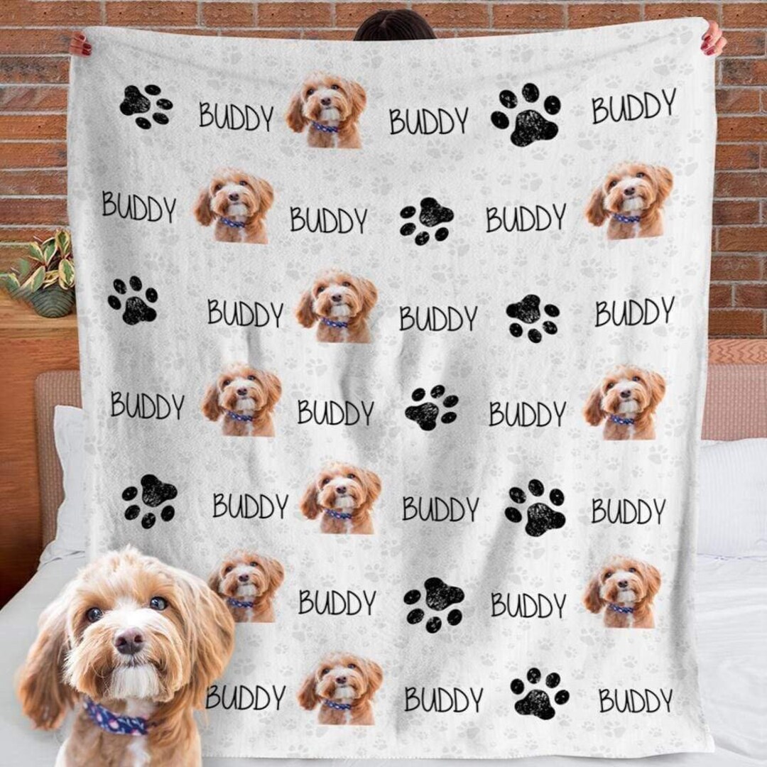 Custom dog face blanket cheap