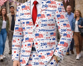 Costume personnalisé pour homme America 250, cinquantième anniversaire
