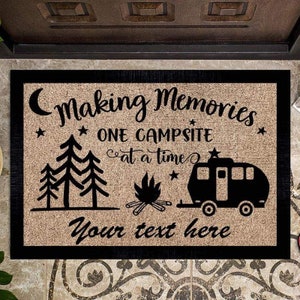 Personalized Doormat Making Memories One Campsite At A Time, Camper Gift, Welcome Mat