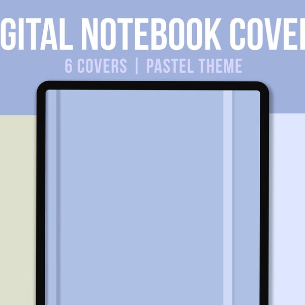 6 Digital Notebook Covers | Pastel GoodNotes Cover | Simple Notability Cover | Pastel Palette | iPad