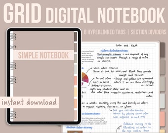 8 Tab Digital Notebook with Hyperlinked Tabs | Digital Journal, iPad Notebook | GoodNotes, Notability