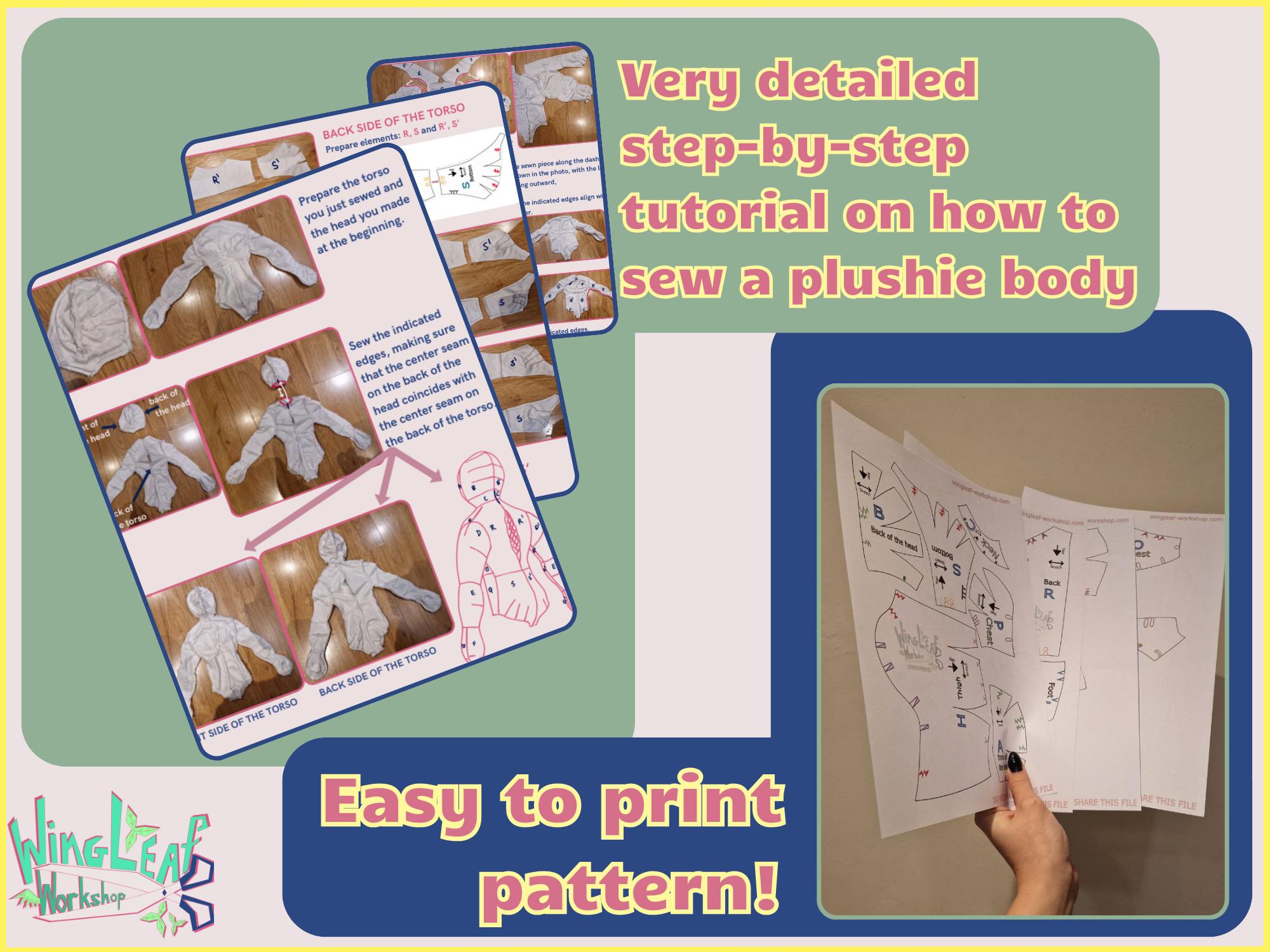 Plush Body Pattern Plush Doll Body Sewing Pattern, 50cm Human Plushie (PDF Pattern) - Etsy