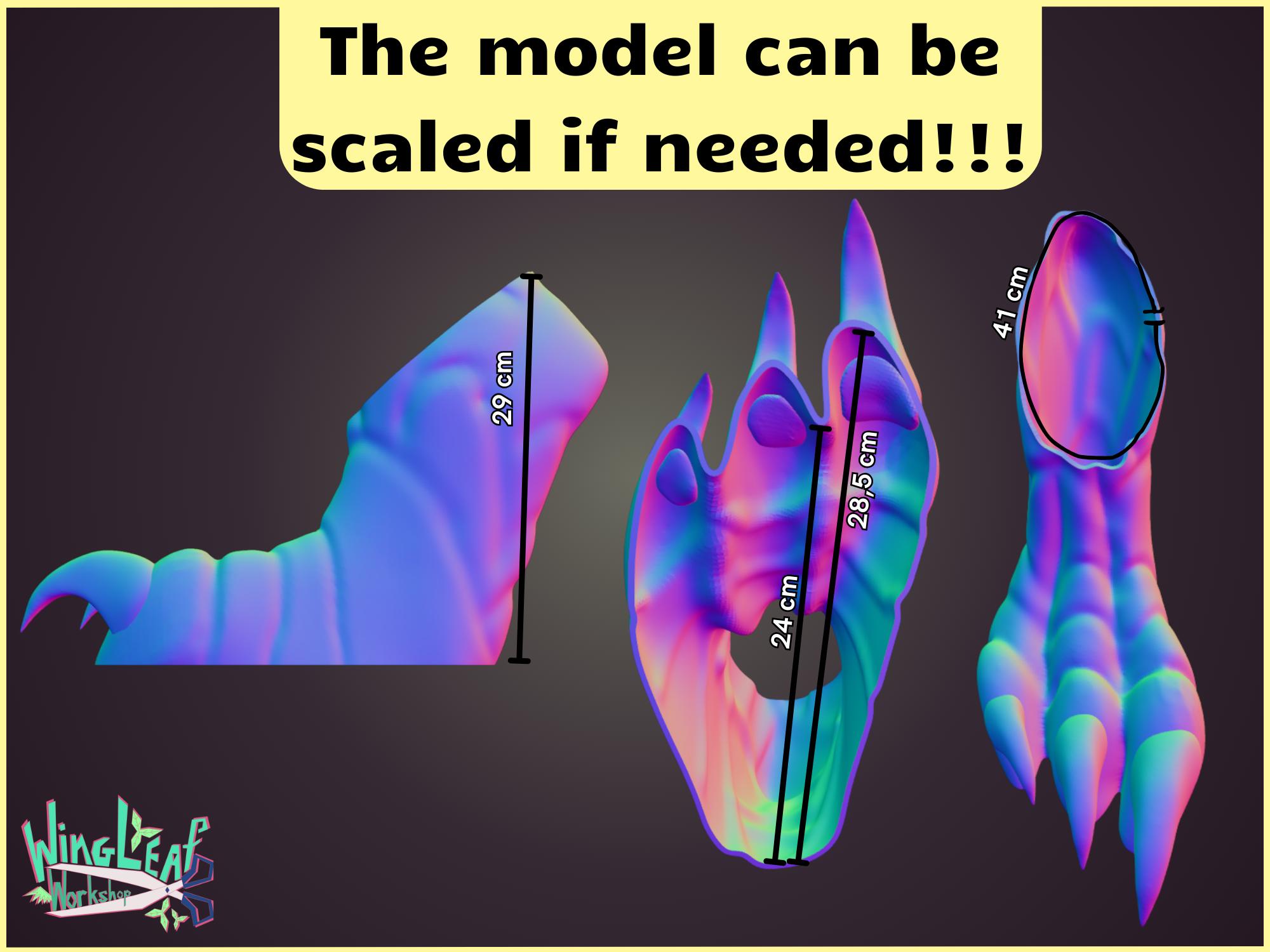 Digitigrade Feetpaws Base - 3D Model STL, DIGITAL DOWNLOAD Monster ...