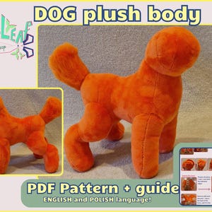 Dog Plush Body Base PDF Pattern + Detailed Sewing Guide/instructions for Your Own Dog Plushie: Pug, Bulldog, Wolf, Canine template