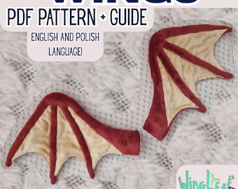Molde em PDF para Asas de Pelúcia + Guia de Costura (Asas de Morcego/Dragão para Bichinhos de Pelúcia)