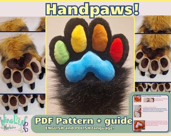 Furry Handpaws Sewing Pattern – 4-Fingered, Claws (PDF Pattern)