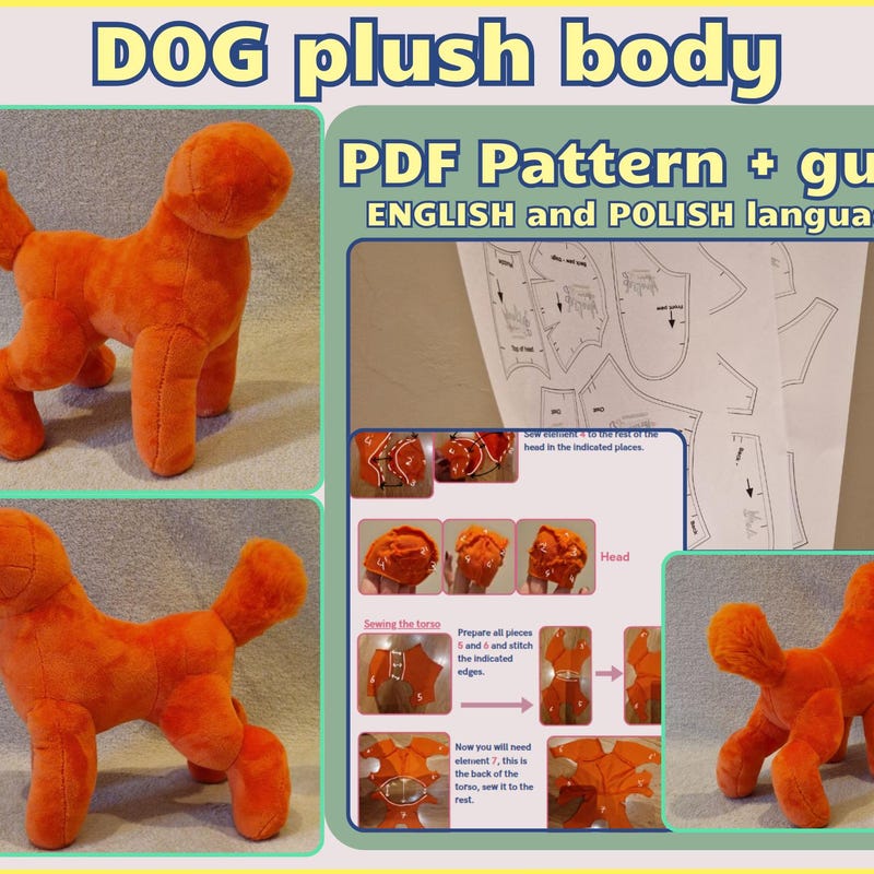 Plush Body Pattern Wolf Plush Pattern - Etsy
