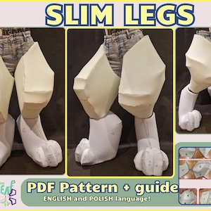 Slim Digitigrade Legs Base Fursuit PDF Pattern + Detailed Guide | Cute Canine / Wolf / dog / cat / Rear /back Paws knees (Upholstery Foam)