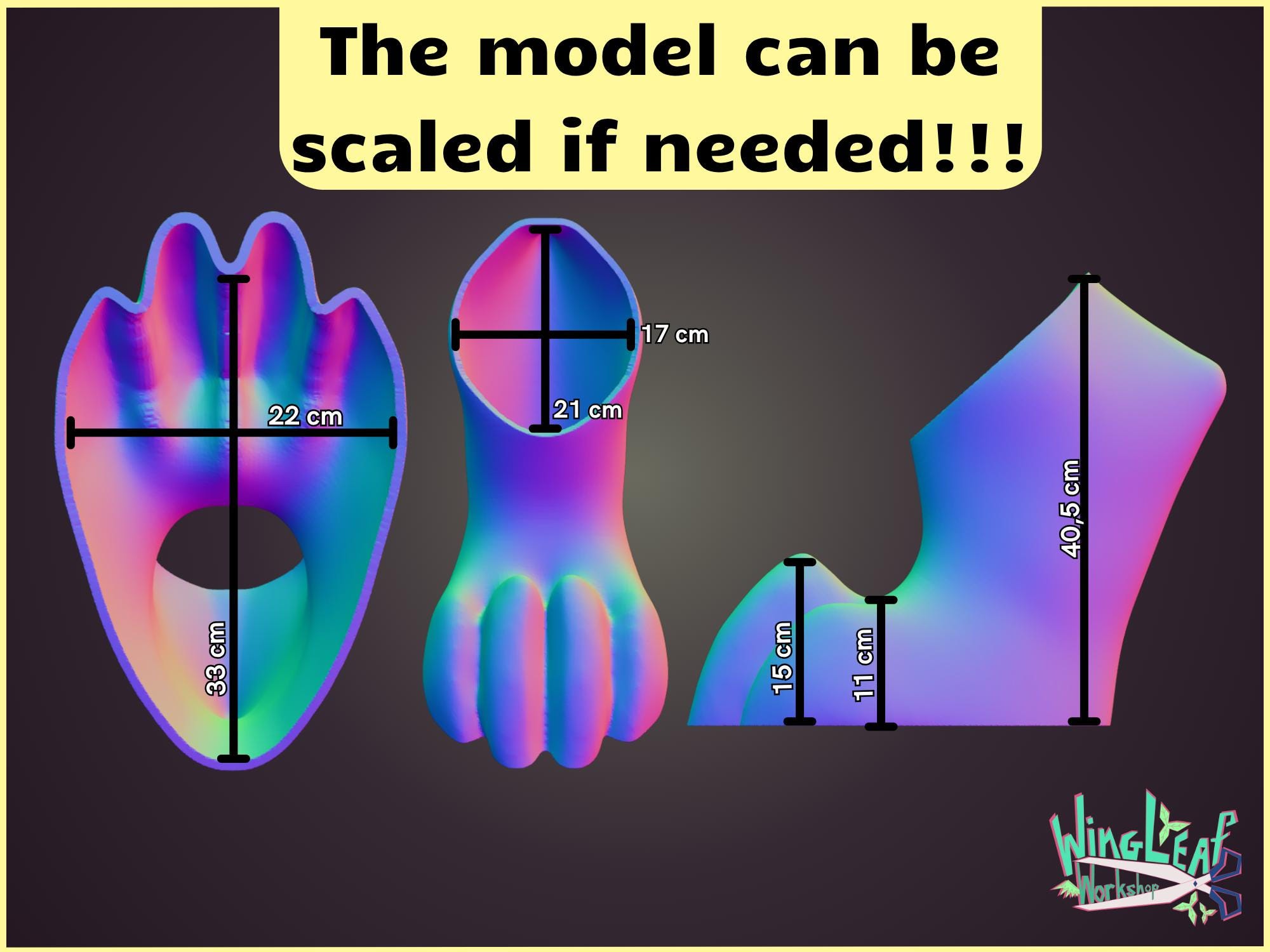L/XL Size Digitigrade Legs Base - 3D Model STL Feetpaws + Knees ...