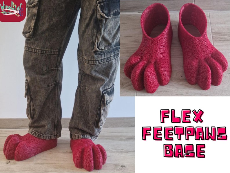 Ultra Slim Plantigrade Fursuit Feetpaws Base – Soft Flex TPU | High-Quality 3D Printed Wolf / Dog / Cat Legs paws image 3