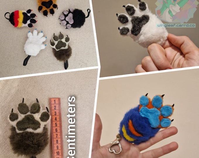 Dog Fur Storage Keychain,Cat Paw Shaped Leather Keychain For Collecting