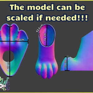 Digitigrade Legs Base - 3D Model STL Feetpaws + Knees, DIGITAL DOWNLOAD ...