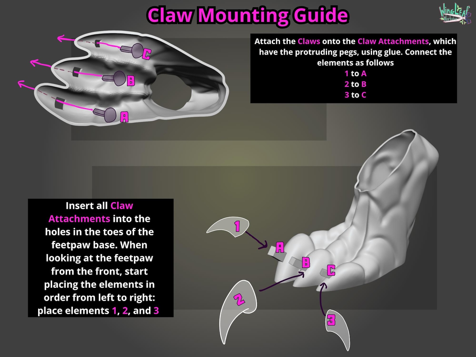 Digitigrade Feetpaws Base - 3D Model STL, DIGITAL DOWNLOAD Monster ...