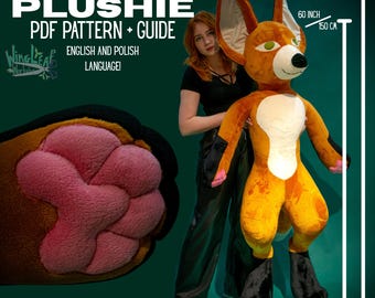 HUMAN SIZE - Anthro Plushie - PDF Pattern + Guide (Digital Download) | Canine / Wolf / Dog