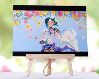 Genshin Impact - Xiao Flowers Sky Art Print