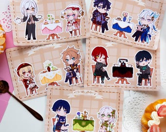 Genshin Impact Ensemble Stars!! Original Characters Tea Table Collection Sticker Sheets
