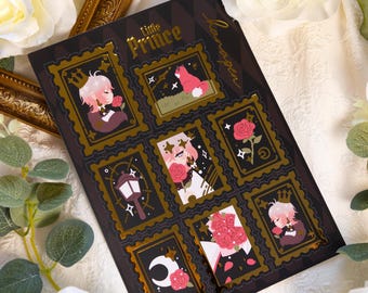 Hanako "Little Prince" Original Anime Manga Rose Gold Foil Stamping Sticker Sheet
