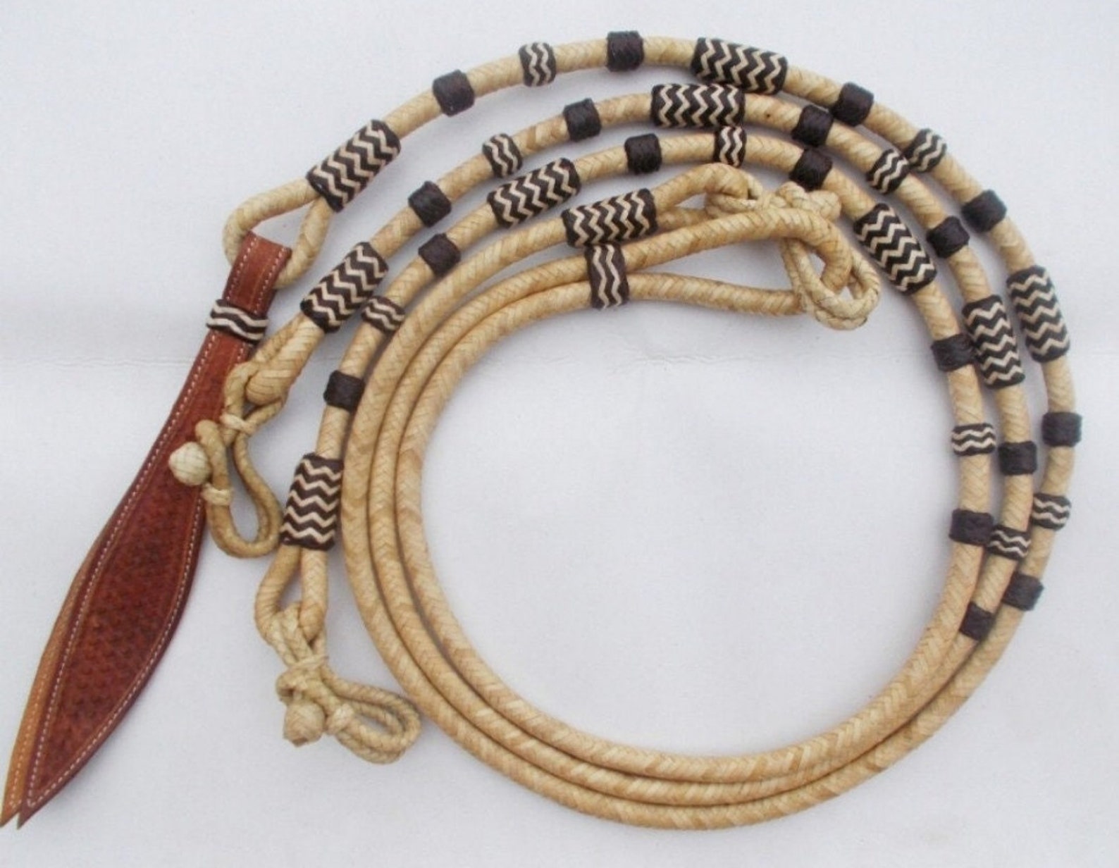 Romel Reins, Hand Made Romel Reins, Natural Rawhide , Leather Braiding