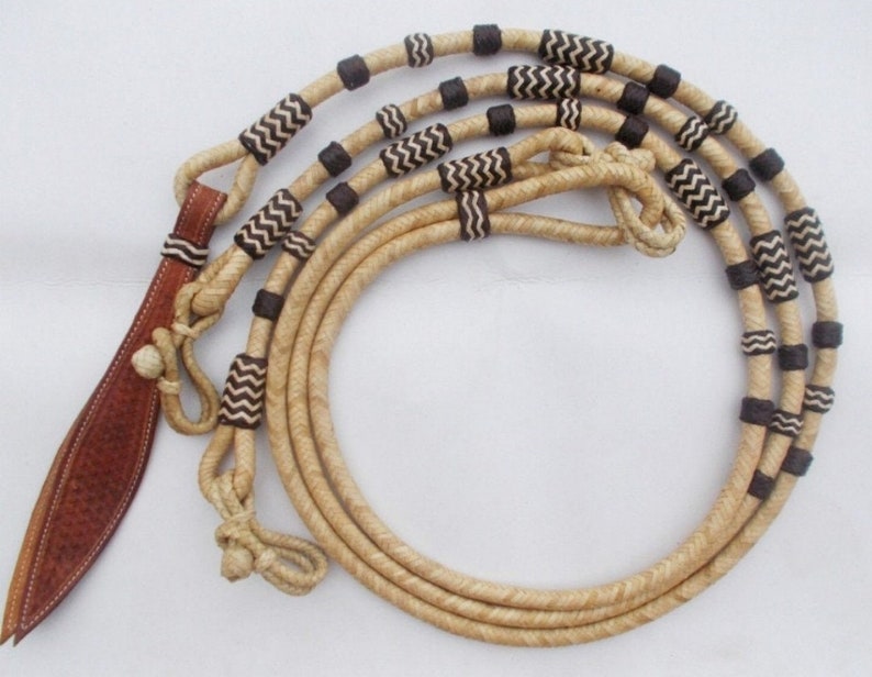 Romel Reins, Hand Made Romel Reins, Natural Rawhide , Leather Braiding