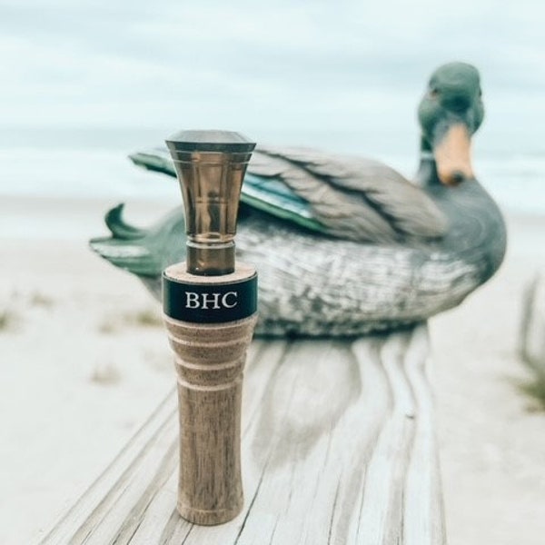 Triple Ring Walnut Double Reed Mallard Call