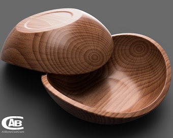 Round Wooden Bowl – 3D Model for CNC & 3D Printing – Timeless Design – Digital File for Decor or Gift