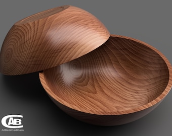 Cuenco redondo de madera – Modelo 3D para CNC e impresión 3D – Diseño atemporal – Archivo digital para decoración o regalo