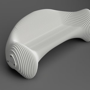 Parametrisk soffa med rundade armstöd – DXF / STP / STL-filer – Modern design för inomhus- och utomhusbruk