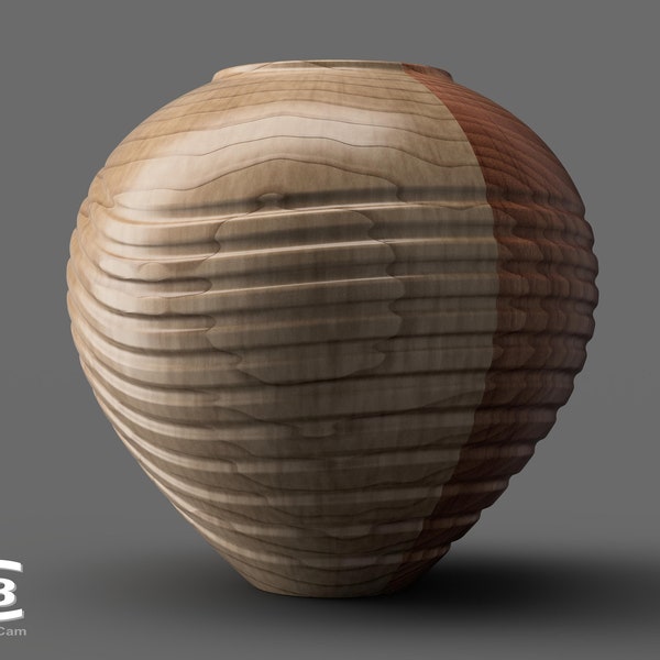 Wooden vase - 3D model for manufacture on a CNC machine