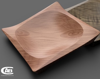 Elegante cuenco de madera – Diseño rectangular – Modelo 3D único para impresión 3D y CNC