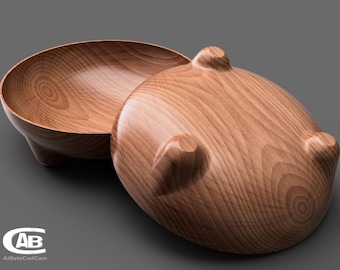 Round Wooden Bowl – 3D Model for CNC & 3D Printing – Timeless Design – Digital File for Decor or Gift