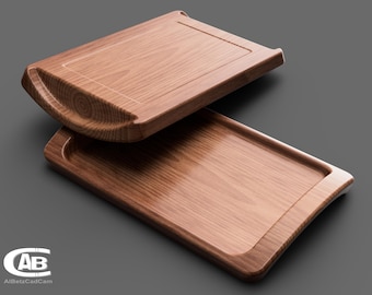 Wooden Tray – 3D Model for CNC & 3D Printing – Modern Design – Digital File for Decor, Kitchen or Gift