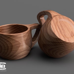 Wooden cup - 3D model for manufacture on a CNC machine