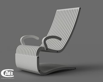 Sillón paramétrico – Archivo de corte digital CNC y láser – Diseño moderno para jardín e interior