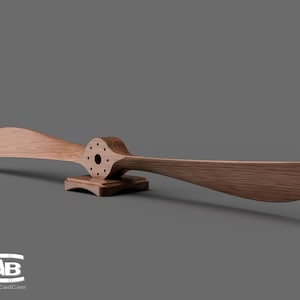 Two-bladed propeller - 3D model for manufacture on a CNC machine