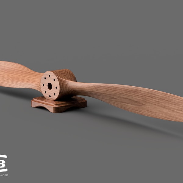 Two-bladed propeller - 3D model for manufacture on a CNC machine