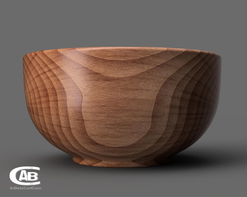 May include: A wooden bowl with a natural brown finish. The bowl has a rounded shape and a smooth, polished surface.