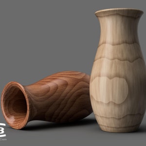 Wooden vase - 3D model for manufacture on a CNC machine