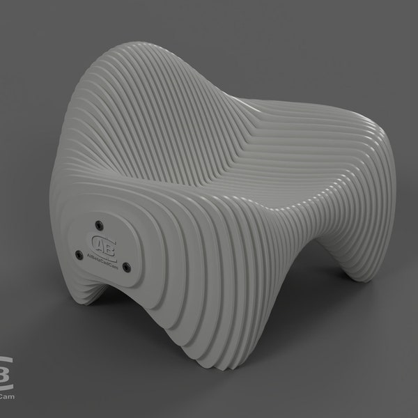 Armchair - 3D model for manufacture on a CNC machine